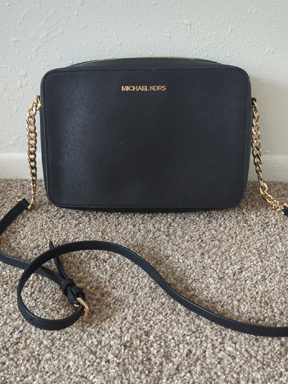 Black Saffiano Crossbody Bag